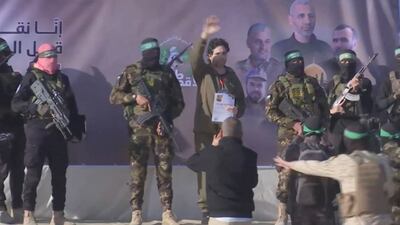 Ofer Kalderon is released in Khan Younis. Reuters