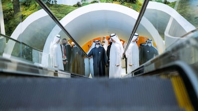 Sheikh Mohammed bin Rashid, Vice President and Prime Minister of the UAE and Ruler of Dubai, visits the Germany pavilion at Expo 2020 Dubai. All photos: Government of Dubai Media Office
