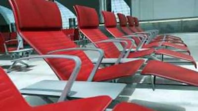 Lounge chairs in the departure area of Terminal 3.