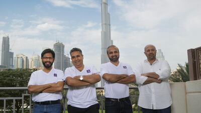 From left to right: Bilal Karimbath, North Ladder’s chief technology officer, Pishu Ganglani, co-founder and chief operating officer, Sandeep Shetty, co-founder and chief executive, and Ricky Husaini, co-founder and chief information officer. Courtesy North Ladder