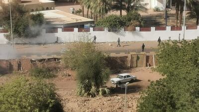 Soldiers patrol the street in Khartoum in January, but the military presence has returned to the capital. Reuters
