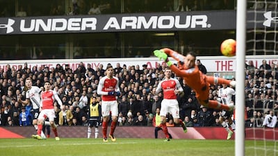 Football Soccer - Tottenham Hotspur v Arsenal - Barclays Premier League - White Hart Lane - 5/3/16Harry Kane scores the second goal for Tottenham Reuters / Dylan MartinezLivepicEDITORIAL USE ONLY. No use with unauthorized audio, video, data, fixture lists, club/league logos or "live" services. Online in-match use limited to 45 images, no video emulation. No use in betting, games or single club/league/player publications. Please contact your account representative for further details.
