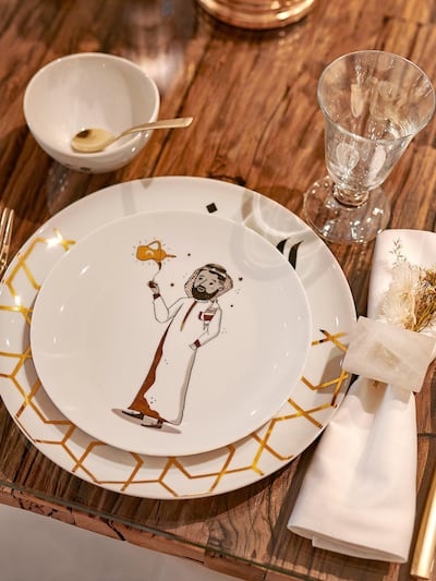 Playful cartoon dinnerware set by aura Living. Courtesy aura Living