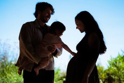 Princess Iman with her husband Jameel Alexander Thermiotis and their daughter Amina. Queen Rania / Instagram