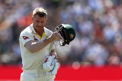 Australia's David Warner reacts after being bowled out LBW by England's Stuart Broad at Headingley. Reuters
