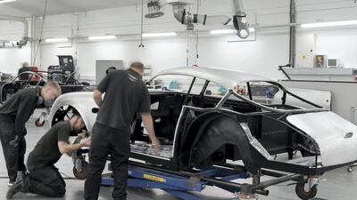 The 'production line' for the DB4 GT Zagato. Courtesy Aston Martin
