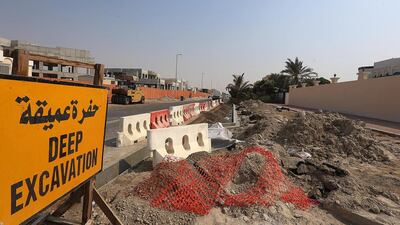 Pavements are being built in Khalifa City A but residents are calling for more footpaths and greater road access. Satish Kumar / The National