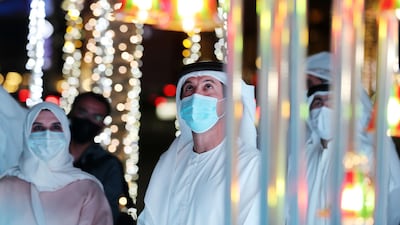 The lights of Al Hai will brighten the Downtown Dubai neighbourhood every evening after sunset until January 30. Chris Whiteoak / The National