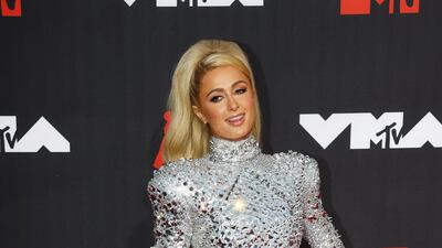 US socialite Paris Hilton, in The Blonds, arrives on the MTV Video Music Awards red carpet.