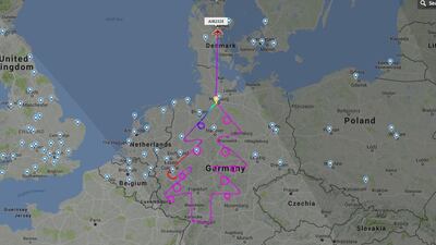 The path of the flight over Germany. Screengrab courtesy flightradar24.com