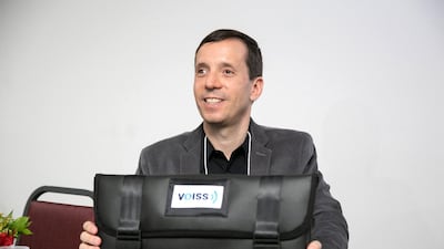 The first free Arabic language speech synthesiser is being developed by Brazilian Fernando Botelho for low-cost computers called VOISS for the blind with Expo 2020 Dubai funding. This is expected to make a big impact in the lives of people with visual impairments globally to enable access to affordable devices with accessible software. The Arabic synthesiser will be added to software in English, Portuguese and Spanish languages. The bag Fernando displays will include the device, earphones, power pack and keyboard. Courtesy: VOISS