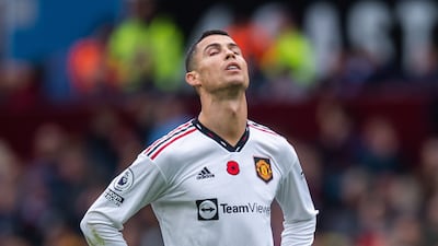 Manchester United's Cristiano Ronaldo looks frustrated. EPA