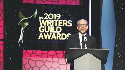 Prolific filmmaker Ron Howard speaks onstage during the 2019 Writers Guild Awards LA ceremony. Getty Images