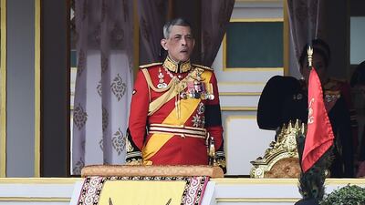 King Maha Vajiralongkorn attends the funeral procession of his father in October 2017. AFP