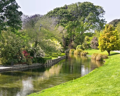 The Avon River meanders through Christchurch's magnificent gardens. Getty Images