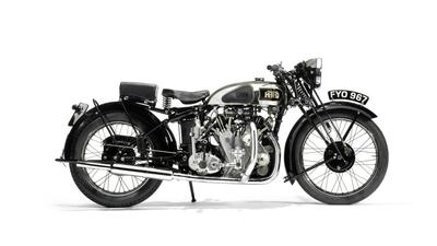 A 1939 Vincent Series-A Rapide, a rare motorcycle which could go under the hammer for up to Dh1.9 million. Courtesy Bonhams