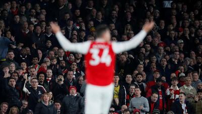 Granit Xhaka is substituted against Crystal Palace, and reacts angrily to jeers from the Arsenal fans. Reuters