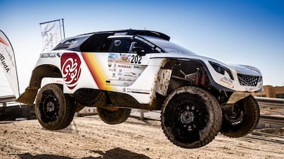 Sheikh Khalid Al Qassimi in action during Day 1 of the 2017 Abu Dhabi Desert Challenge. Courtesy Abu Dhabi Desert Challenge