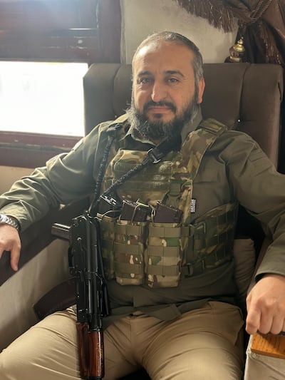 Abu Hassan Al Hamwi, Hayat Tahrir Al Sham's military commander. Nada Atallah / The National