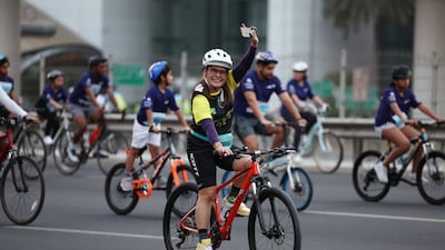 The the 14-lane Sheikh Zayed Road was closed by the RTA from 3am until 10am on Sunday to allow for cyclists to navigate the route