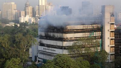 Firefighters took more than four hours to douse the blaze in the Indian capital. Rajat Gupta / EPA