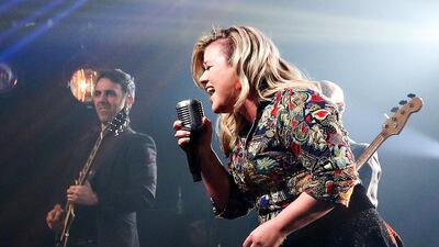 Kelly Clarkson performs at iHeartRadio Theater in New York this month. Cindy Ord / Getty Images for iHeart Radio / AFP