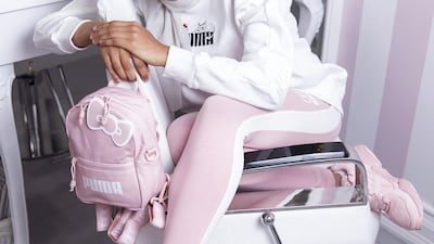 Junaynah El-Guthmy, dressed in the Puma x Hello Kitty collaboration at the Hello Kitty Beauty Spa in Dubai. Photo: Reem Mohammed / The National