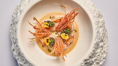 The Japan-meets-Europe menu includes flamed carabinieri (Dh255)