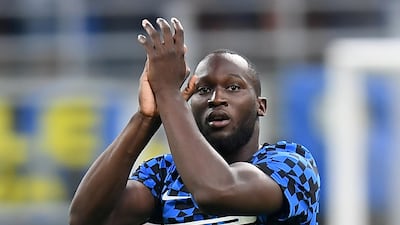 Inter Milan's Romelu Lukaku during the warm-up. Reuters