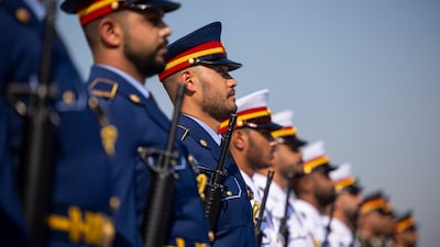 A UAE Armed Forces honour guard in place for King Abdullah's arrival. Ryan Carter / UAE Presidential Court