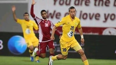 Abu Dhabi, United Arab Emirates, December 30 2011, Al Wasl v Al Wahda at Al Nahyan Stadium, Abu Dhabi - (right) Al Wasl's # 20 Richard Porta is called for off sides at at the crease during action at the Al Nahyan Stadium, Abu Dhabi, Dec 30 2011. Mike Young / The National??