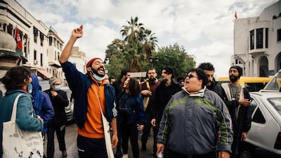 Anti-government protests in downtown Tunis, Monday, January 18, 2021. Erin Clare Brown / The National