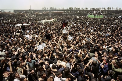 Vast crowds attended Ayatollah Ruhollah Khomeini's funeral ceremony in 1989. AFP