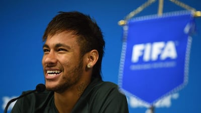 Neymar shown at a press conference on Wednesday. Buda Mendes / Getty Images / June 11, 2014