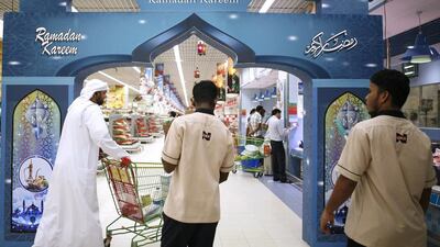 Checks on food prices during Ramadan are likely to have also helped trim inflation. Asmaa Al Hameli / The National