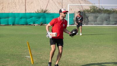 Desert Vipers coach James Foster leads a training session in Dubai.
