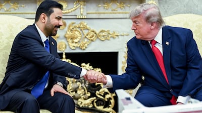 US President Donald Trump and Iraqi Prime Minister Ali Al Zaidi hold talks in the White House. Bloomberg