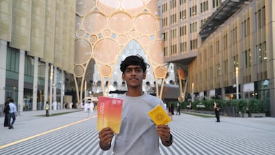 He walked nearly 40 kilometres in three days to visit the pavilions. Photo: Expo 2020 Dubai