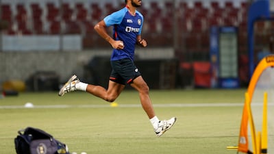 Left-arm seamer Arshdeep Singh during training. AFP