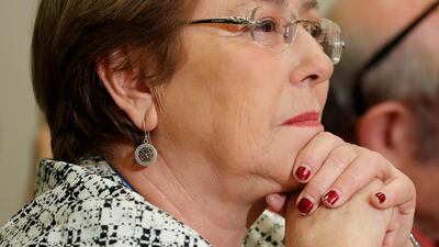 United Nations High Commissioner for Human Rights Michelle Bachelet attends an ACANU briefing in Geneva, Switzerland. Reuters