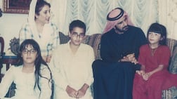 In this undated photo, Sheikh Mohammed bin Rashid, Vice President and Ruler of Dubai, is seen with former Pakistani Prime Minister Benazir Bhutto. Her children, Bilawal, Bakhtawar and Aseefa are also pictured. Bakhtawar Bhutto-Zardari / Instagram