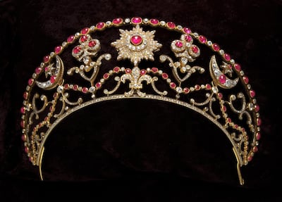 A Russian tsarist diadem of gold, diamonds and rubies from 19th century. Photo by VCG Wilson/Corbis via Getty Images