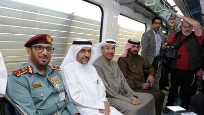 On Car Free Day in Dubai, many dignitaries used public transport rather than their own cars. Courtesy Dubai Municipality