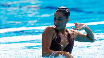Anita Alvarez of Team United States competes at the World Aquatics Championships before her collapse. Reuters