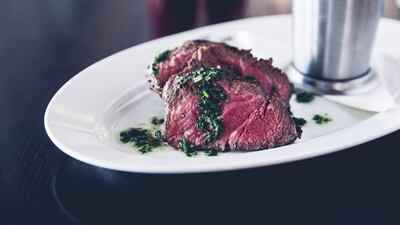 Hanger steak is part of the Statesides Classics at The Black Lion in Dubai. Courtesy The Black Lion