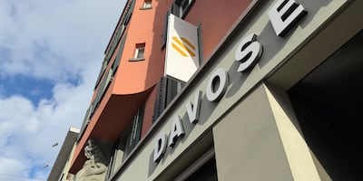 SandboxAQ secured a prominent location along the promenade in Davos during the World Economic Forum's annual meeting. Photo: Cody Combs
