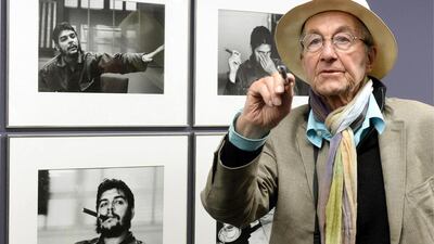 Burri at an exhibition of his work, including famous images of the revolutionary Che Guevara, in Zurich last year. Walter Bieri / EPA