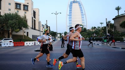 Runners in action during the Dubai Marathon 2026