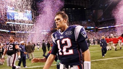 New England Patriots quarterback Tom Brady leaves the field after their loss to the New York Giants