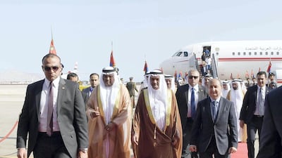 Sheikh Hamad bin Mohammed Al Sharqi, Ruler of Fujairah, arrives in Egypt to attend Arab-EU Summit. WAM